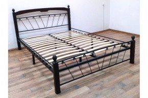 Кровать "Муза 1" КМД10  Черная (1400*2000) (ножки-шоколад) с коваными изделиями в Лысьве - lysva.mebel-74.com | фото