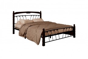 Кровать "Муза 1" КМД10  Черная (1600*2000) (ножки-шоколад) с коваными изделиями в Лысьве - lysva.mebel-74.com | фото