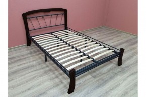 Кровать "Муза 4 Лайт" КМД9 Черная (1400*2000) (ножки-шоколад) с коваными изделиями в Лысьве - lysva.mebel-74.com | фото