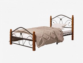 Кровать "Селена 1" Черная (900*2000) (ножки-махагон) с коваными элементами в Лысьве - lysva.mebel-74.com | фото