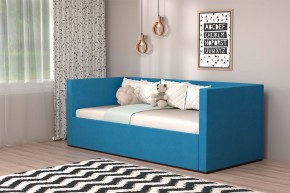 Кровать с ПМ (арт.030) (с/м 900*2000мм) (б/матр), ткань синяя в Лысьве - lysva.mebel-74.com | фото