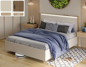 Кровать (Светло-серый U750 ST9/Дуб Галифакс Табак) 1400 в Лысьве - lysva.mebel-74.com | фото