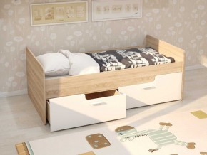 Кровать Умка К-001 + ящики (Дуб Сонома/Белый глянец) в Лысьве - lysva.mebel-74.com | фото