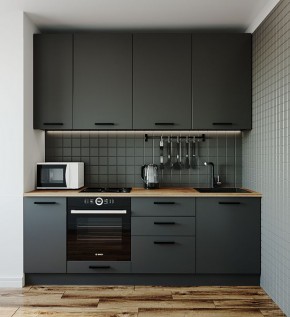 Кухонный гарнитур Антрацит 2200 (Стол. 26мм) в Лысьве - lysva.mebel-74.com | фото