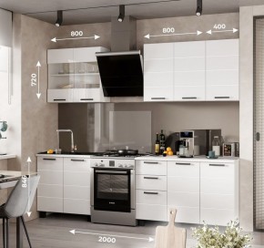 Кухонный гарнитур "Дина" 2.0 м (белый/белый глянец) в Лысьве - lysva.mebel-74.com | фото