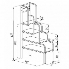 Лестница для металлических кроватей (Черный/Венге) в Лысьве - lysva.mebel-74.com | фото