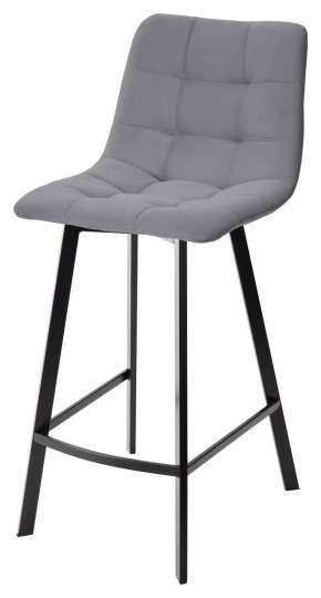 Полубарный стул CHILLI-QB SQUARE серый #27, велюр / черный каркас (H=66cm) М-City в Лысьве - lysva.mebel-74.com | фото