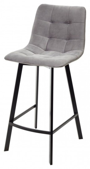 Полубарный стул CHILLI-QB SQUARE светло-серый #26, велюр / черный каркас (H=66cm) М-City в Лысьве - lysva.mebel-74.com | фото