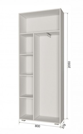 Шкаф 2-х створчатый ПП 1 Пайн (Дуб Крафт/Бетон Пайн) в Лысьве - lysva.mebel-74.com | фото