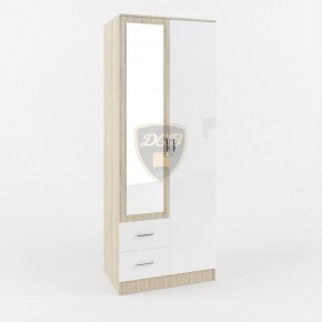 Шкаф 2-х створчатый с зеркалом Софи СШК 800.3 (дуб сонома/белый глянец) в Лысьве - lysva.mebel-74.com | фото