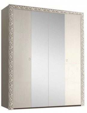 Шкаф 4-х дв. (с зеркалами) Premium слоновая кость/серебро (ТФШ1/4(П) в Лысьве - lysva.mebel-74.com | фото