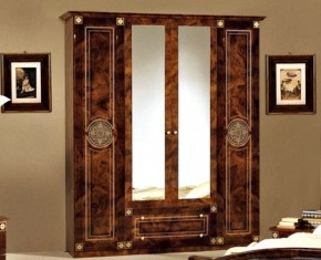 Шкаф 4-х дверный с зеркалами (02.144) Рома (орех) в Лысьве - lysva.mebel-74.com | фото