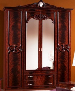 Шкаф 4-х дверный с зеркалами (03.144) Ольга (могано) в Лысьве - lysva.mebel-74.com | фото