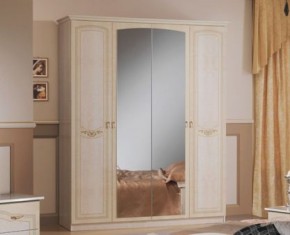 Шкаф 4-х дверный с зеркалами (08.244) Ирина (беж) в Лысьве - lysva.mebel-74.com | фото