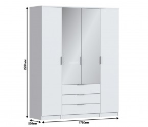 Шкаф 4х дверный с зеркалами Николь СБ-2595/1 (Белый) в Лысьве - lysva.mebel-74.com | фото
