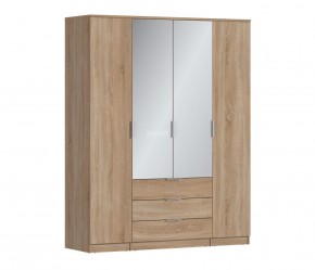 Шкаф 4х дверный с зеркалами Николь СБ-2595/1 (Дуб Сонома) в Лысьве - lysva.mebel-74.com | фото