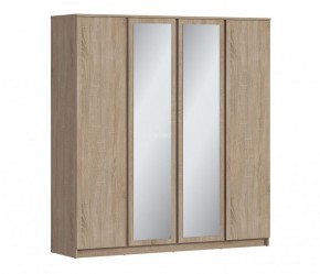 Шкаф 4х дверный с зеркалами Веста СБ-3082 (Дуб Сонома) в Лысьве - lysva.mebel-74.com | фото