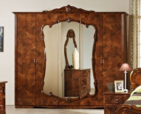 Шкаф 5-и дверный с зеркалами (20.145) Тициана (орех) в Лысьве - lysva.mebel-74.com | фото