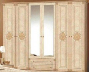 Шкаф 6-и дверный с зеркалами (02.146) Рома (беж) в Лысьве - lysva.mebel-74.com | фото