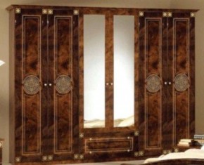 Шкаф 6-и дверный с зеркалами (02.146) Рома (орех) в Лысьве - lysva.mebel-74.com | фото