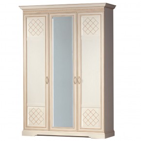 Шкаф для одежды 3-дверный №800 Парма кремовый белый в Лысьве - lysva.mebel-74.com | фото