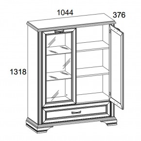 Шкаф с витриной 1V1D1SL, MONAKO, цвет Сосна винтаж/дуб анкона в Лысьве - lysva.mebel-74.com | фото