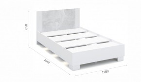 Спальня Аврора Кровать 120 со встроенным основанием под матрас Белый/Ателье светлый в Лысьве - lysva.mebel-74.com | фото