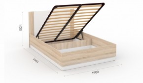 Спальня Аврора Кровать 160 с подъемным механизмом Дуб сонома/Белый в Лысьве - lysva.mebel-74.com | фото