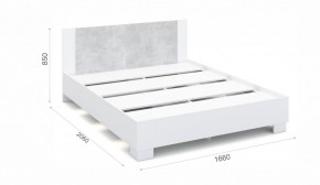 Спальня Аврора Кровать 160 со встроенным основанием под матрас Белый/Ателье светлый в Лысьве - lysva.mebel-74.com | фото