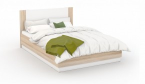 Спальня Аврора Кровать 160 со встроенным основанием под матрас Дуб сонома/Белый в Лысьве - lysva.mebel-74.com | фото
