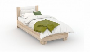 Спальня Аврора Кровать 90 со встроенным основанием под матрас Дуб сонома/Белый в Лысьве - lysva.mebel-74.com | фото