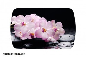 Стол Бостон 900*600 (опоры Брифинг) Стекло/фотопечать Розовая Орхидея в Лысьве - lysva.mebel-74.com | фото
