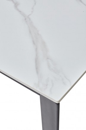 Стол CORNER 120 MATT WHITE MARBLE SOLID CERAMIC / BLACK, ®DISAUR в Лысьве - lysva.mebel-74.com | фото