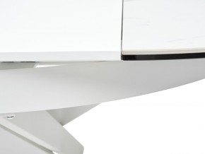 Стол TRENTO 120 HIGH GLOSS STATUARIO Белый мрамор глянцевый, керамика/ белый каркас, ®DISAUR в Лысьве - lysva.mebel-74.com | фото